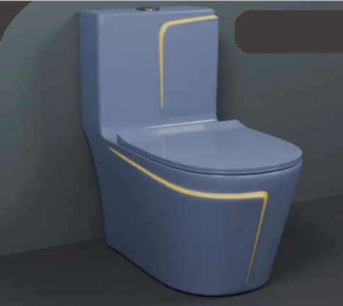 GLOSSY BLUE WITH GOLDEN LINE