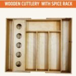 HAB-Wooden Cuttlery With Spice Rack 440mm-840mmx470mm