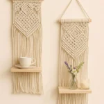 Macrame Wall Hanging Shelf Woven Home Decor set of 2