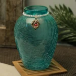 Crackle Flower Pot with Brooch Neck