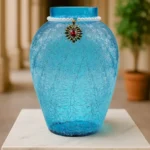 Crackle Flower Pot with Brooch Neck