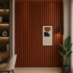 DECOR- Wall Panel 1 X 10 ft 10 mm Black line Red Wood