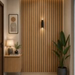 DECOR- Wall Panel Oak Wood Black Line 1 X 10 ft 10 mm